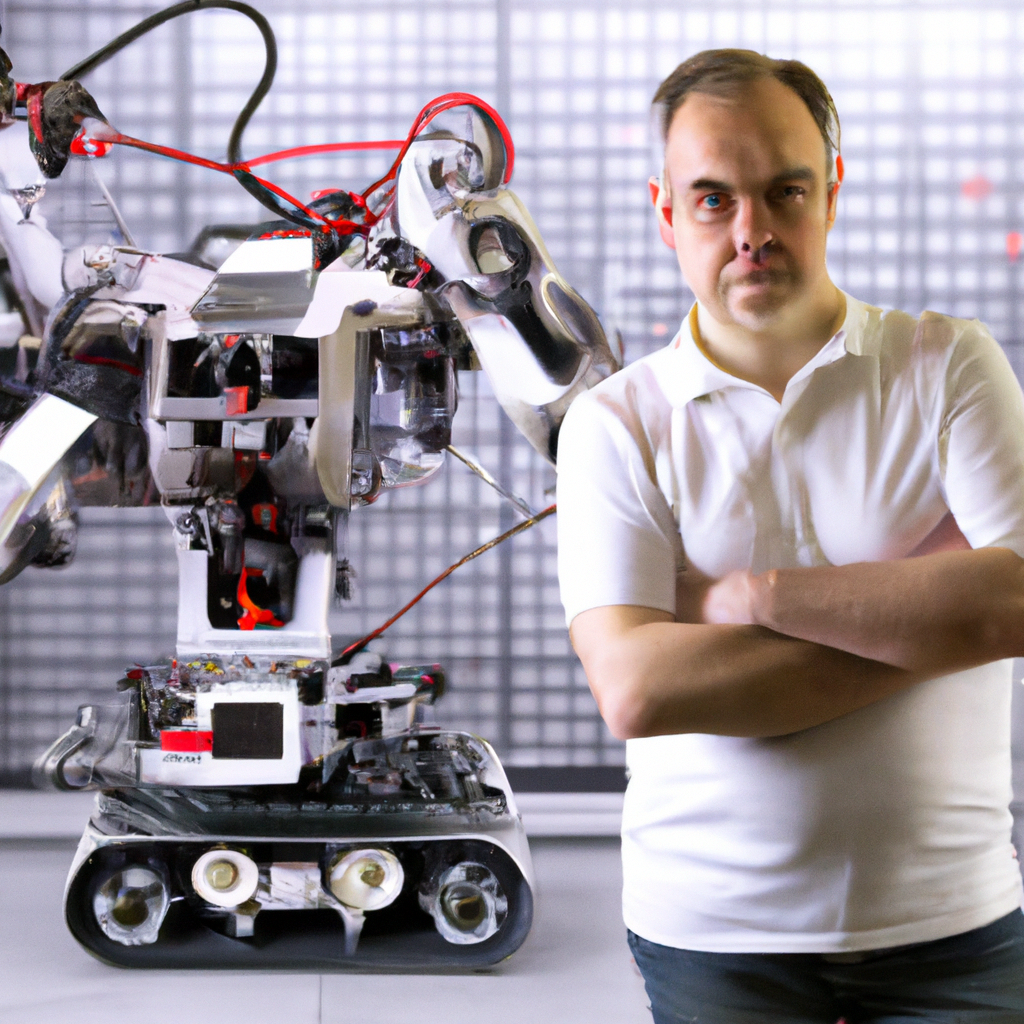 Portrait d’un ingénieur en robotique dans un atelier insulaire